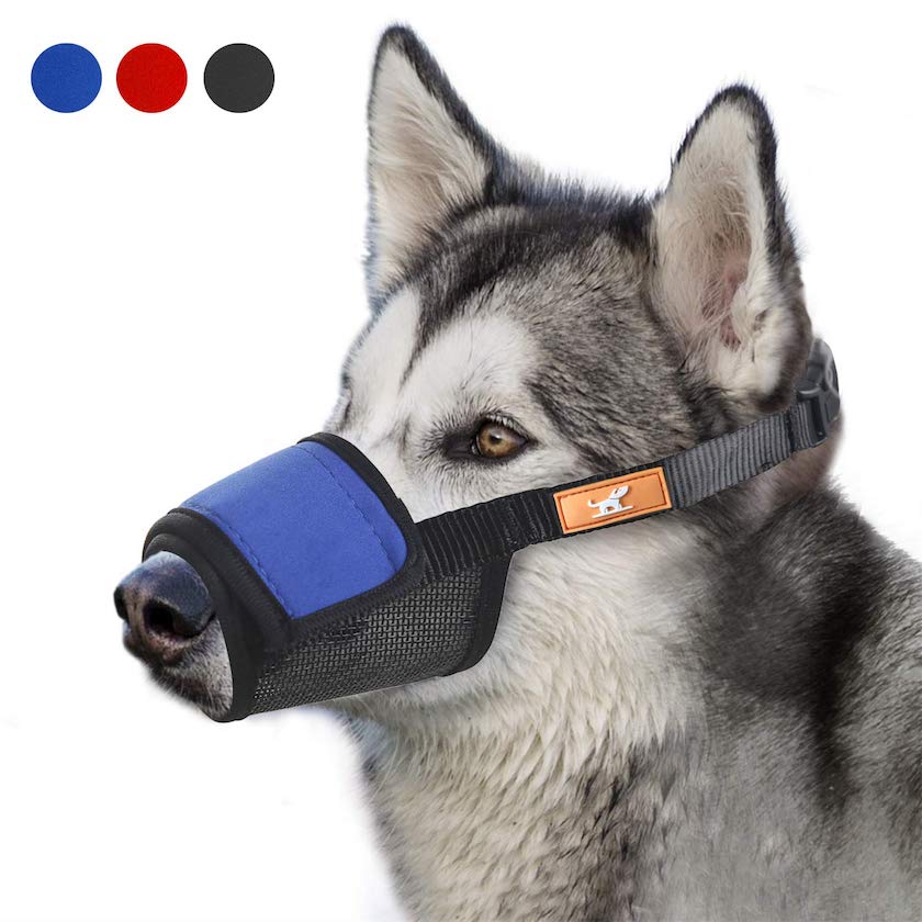 Wintchuk Soft Dog Muzzle Cover with Dog Hook & Loop